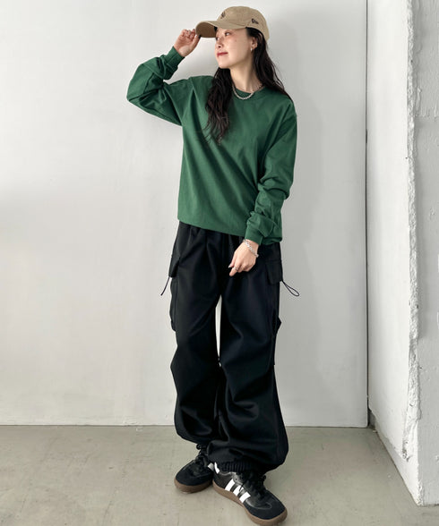 PRO CLUB(プロクラブ) / 6.5オンス スーパーヘビーウェイト クルーネック 長袖 無地 ロンT / Heavyweight Cotton Long Crew Neck T-Shirt | IM2213016 | ダークグリーン