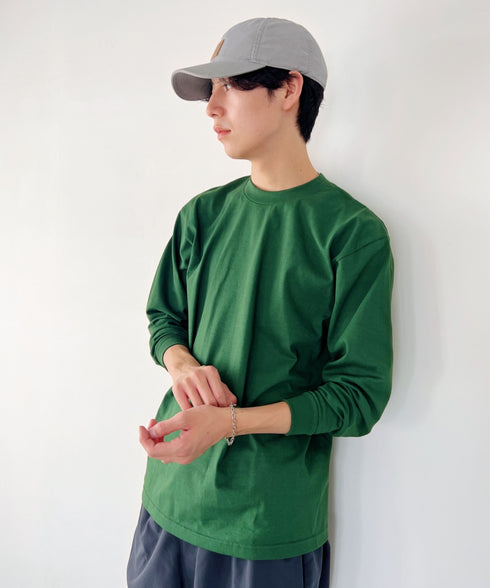 PRO CLUB(プロクラブ) / 6.5オンス スーパーヘビーウェイト クルーネック 長袖 無地 ロンT / Heavyweight Cotton Long Crew Neck T-Shirt | IM2213016 | ダークグリーン