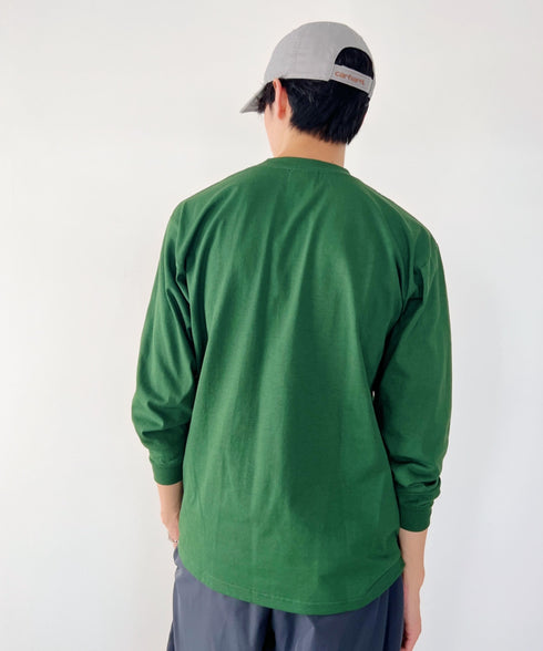 PRO CLUB(プロクラブ) / 6.5オンス スーパーヘビーウェイト クルーネック 長袖 無地 ロンT / Heavyweight Cotton Long Crew Neck T-Shirt | IM2213016 | ダークグリーン