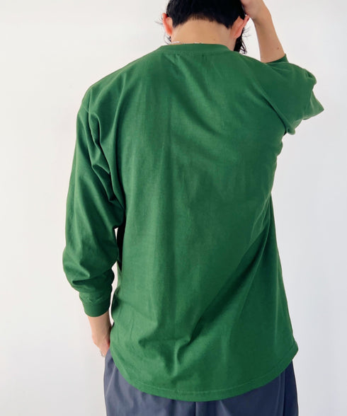 PRO CLUB(プロクラブ) / 6.5オンス スーパーヘビーウェイト クルーネック 長袖 無地 ロンT / Heavyweight Cotton Long Crew Neck T-Shirt | IM2213016 | ダークグリーン