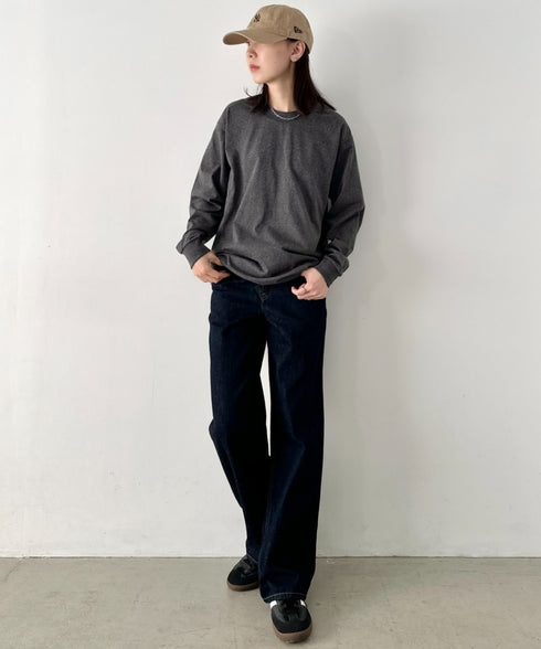 PRO CLUB(プロクラブ) / 6.5オンス スーパーヘビーウェイト クルーネック 長袖 無地 ロンT / Heavyweight Cotton Long Crew Neck T-Shirt | IM2213016 | チャコールグレー