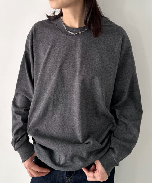 PRO CLUB(プロクラブ) / 6.5オンス スーパーヘビーウェイト クルーネック 長袖 無地 ロンT / Heavyweight Cotton Long Crew Neck T-Shirt | IM2213016 | チャコールグレー