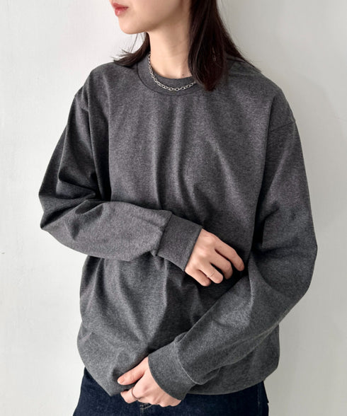 PRO CLUB(プロクラブ) / 6.5オンス スーパーヘビーウェイト クルーネック 長袖 無地 ロンT / Heavyweight Cotton Long Crew Neck T-Shirt | IM2213016 | チャコールグレー