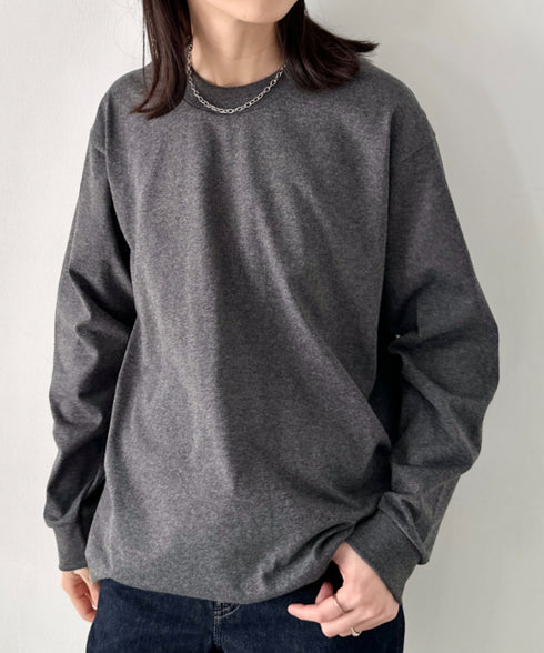 PRO CLUB(プロクラブ) / 6.5オンス スーパーヘビーウェイト クルーネック 長袖 無地 ロンT / Heavyweight Cotton Long Crew Neck T-Shirt | IM2213016 | チャコールグレー
