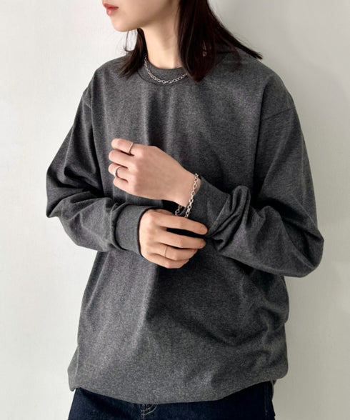 PRO CLUB(プロクラブ) / 6.5オンス スーパーヘビーウェイト クルーネック 長袖 無地 ロンT / Heavyweight Cotton Long Crew Neck T-Shirt | IM2213016 | チャコールグレー