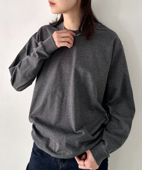 PRO CLUB(プロクラブ) / 6.5オンス スーパーヘビーウェイト クルーネック 長袖 無地 ロンT / Heavyweight Cotton Long Crew Neck T-Shirt | IM2213016 | チャコールグレー