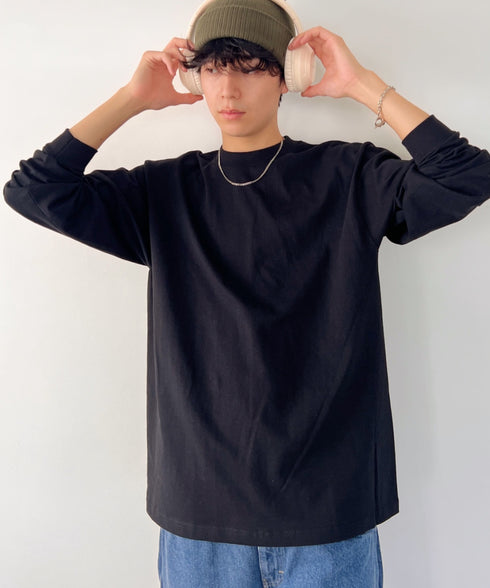 PRO CLUB(プロクラブ) / 6.5オンス スーパーヘビーウェイト クルーネック 長袖 無地 ロンT / Heavyweight Cotton Long Crew Neck T-Shirt | IM2213016 | ブラック