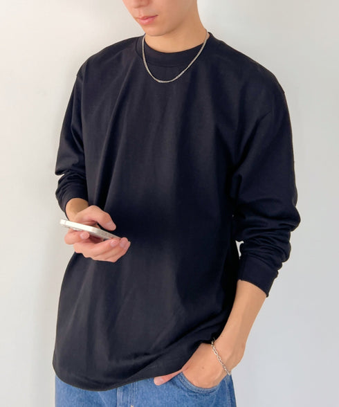 PRO CLUB(プロクラブ) / 6.5オンス スーパーヘビーウェイト クルーネック 長袖 無地 ロンT / Heavyweight Cotton Long Crew Neck T-Shirt | IM2213016 | ブラック