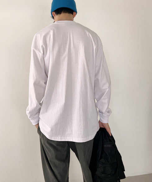 PRO CLUB(プロクラブ) / 6.5オンス スーパーヘビーウェイト クルーネック 長袖 無地 ロンT / Heavyweight Cotton Long Crew Neck T-Shirt | IM2213016 | ホワイト