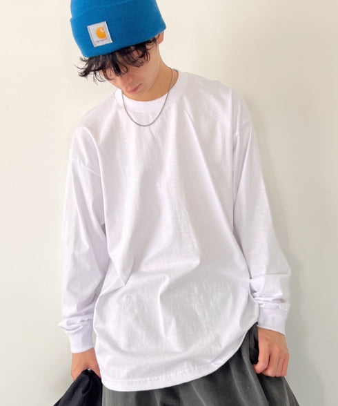 PRO CLUB(プロクラブ) / 6.5オンス スーパーヘビーウェイト クルーネック 長袖 無地 ロンT / Heavyweight Cotton Long Crew Neck T-Shirt | IM2213016 | ホワイト