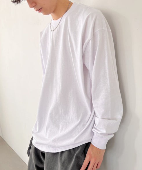PRO CLUB(プロクラブ) / 6.5オンス スーパーヘビーウェイト クルーネック 長袖 無地 ロンT / Heavyweight Cotton Long Crew Neck T-Shirt | IM2213016 | ホワイト