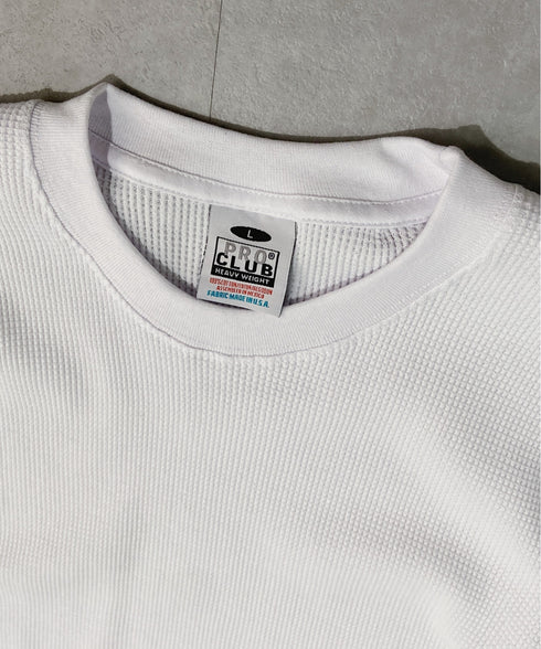 PRO CLUB (プロクラブ) / ヘビーウェイト サーマル ワッフル ロンT 8.1オンス / Heavyweight Cotton Long Sleeve Thermal Top | IM2213017 | ホワイト