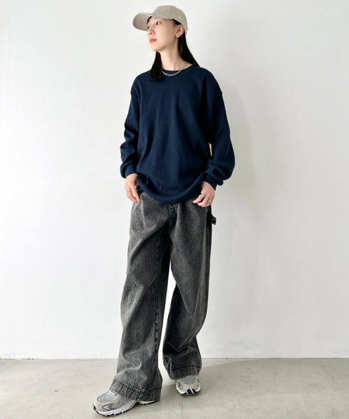 PRO CLUB (プロクラブ) / ヘビーウェイト サーマル ワッフル ロンT 8.1オンス / Heavyweight Cotton Long Sleeve Thermal Top | IM2213017 | ネイビー