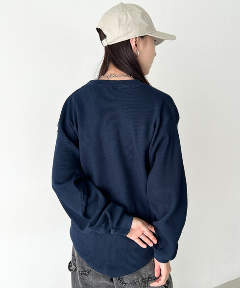 PRO CLUB (プロクラブ) / ヘビーウェイト サーマル ワッフル ロンT 8.1オンス / Heavyweight Cotton Long Sleeve Thermal Top | IM2213017 | ネイビー