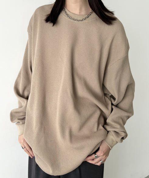 PRO CLUB (プロクラブ) / ヘビーウェイト サーマル ワッフル ロンT 8.1オンス / Heavyweight Cotton Long Sleeve Thermal Top | IM2213017 | ベージュ