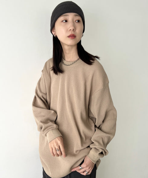 PRO CLUB (プロクラブ) / ヘビーウェイト サーマル ワッフル ロンT 8.1オンス / Heavyweight Cotton Long Sleeve Thermal Top | IM2213017 | ベージュ
