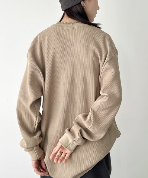 PRO CLUB (プロクラブ) / ヘビーウェイト サーマル ワッフル ロンT 8.1オンス / Heavyweight Cotton Long Sleeve Thermal Top | IM2213017 | ベージュ