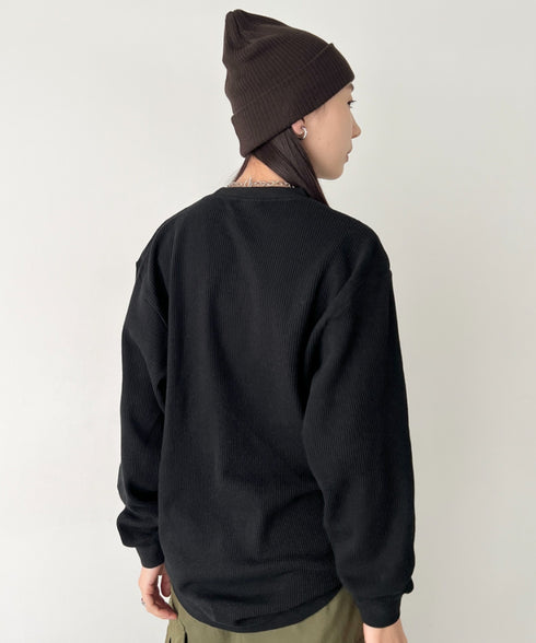 PRO CLUB (プロクラブ) / ヘビーウェイト サーマル ワッフル ロンT 8.1オンス / Heavyweight Cotton Long Sleeve Thermal Top | IM2213017 | ブラック