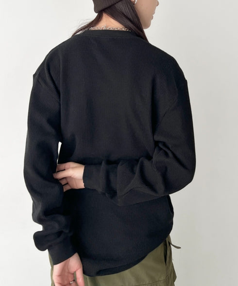 PRO CLUB (プロクラブ) / ヘビーウェイト サーマル ワッフル ロンT 8.1オンス / Heavyweight Cotton Long Sleeve Thermal Top | IM2213017 | ブラック
