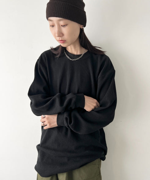 PRO CLUB (プロクラブ) / ヘビーウェイト サーマル ワッフル ロンT 8.1オンス / Heavyweight Cotton Long Sleeve Thermal Top | IM2213017 | ブラック