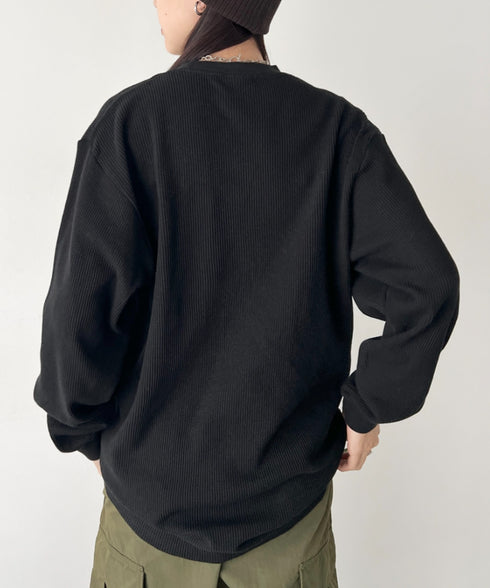 PRO CLUB (プロクラブ) / ヘビーウェイト サーマル ワッフル ロンT 8.1オンス / Heavyweight Cotton Long Sleeve Thermal Top | IM2213017 | ブラック