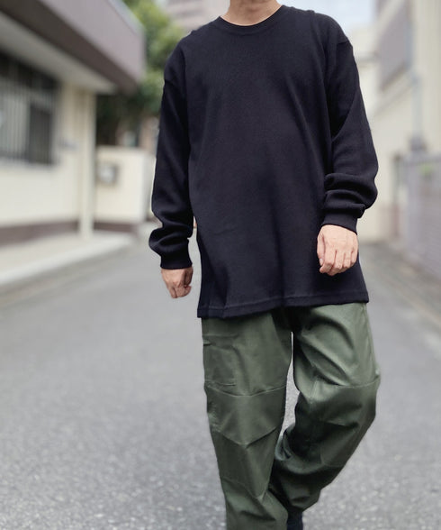 PRO CLUB (プロクラブ) / ヘビーウェイト サーマル ワッフル ロンT 8.1オンス / Heavyweight Cotton Long Sleeve Thermal Top | IM2213017 | ブラック