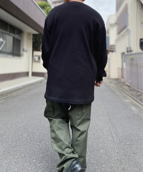 PRO CLUB (プロクラブ) / ヘビーウェイト サーマル ワッフル ロンT 8.1オンス / Heavyweight Cotton Long Sleeve Thermal Top | IM2213017 | ブラック