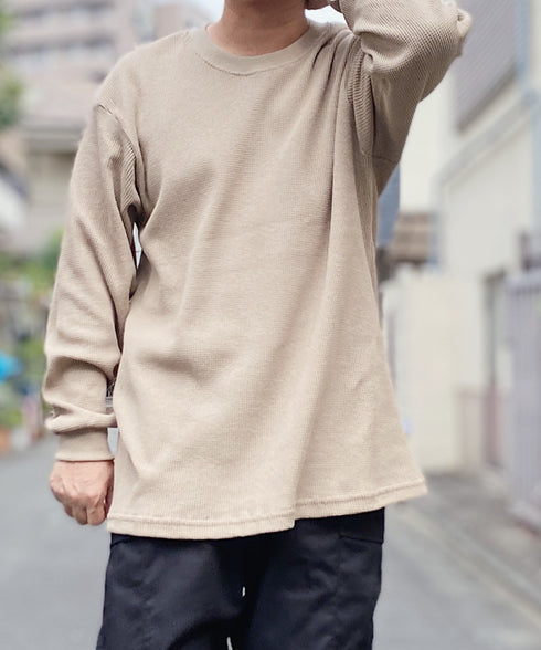 PRO CLUB (プロクラブ) / ヘビーウェイト サーマル ワッフル ロンT 8.1オンス / Heavyweight Cotton Long Sleeve Thermal Top | IM2213017 | ベージュ