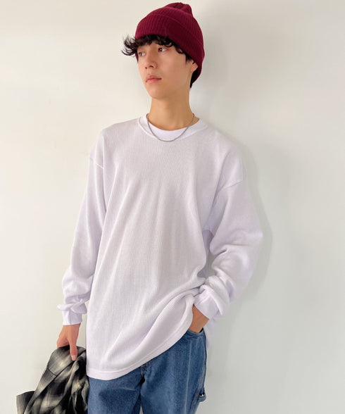 PRO CLUB (プロクラブ) / ヘビーウェイト サーマル ワッフル ロンT 8.1オンス / Heavyweight Cotton Long Sleeve Thermal Top | IM2213017 | ホワイト