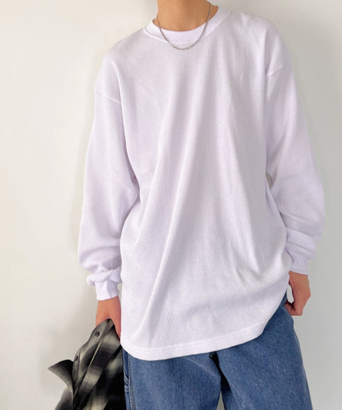 PRO CLUB (プロクラブ) / ヘビーウェイト サーマル ワッフル ロンT 8.1オンス / Heavyweight Cotton Long Sleeve Thermal Top | IM2213017 | ホワイト