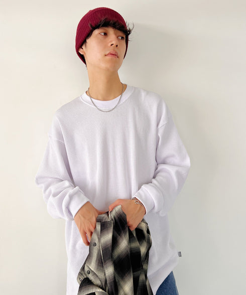 PRO CLUB (プロクラブ) / ヘビーウェイト サーマル ワッフル ロンT 8.1オンス / Heavyweight Cotton Long Sleeve Thermal Top | IM2213017 | ホワイト