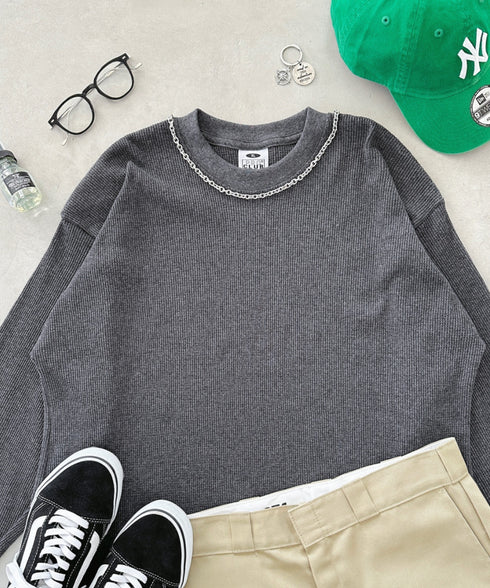 PRO CLUB (プロクラブ) / ヘビーウェイト サーマル ワッフル ロンT 8.1オンス / Heavyweight Cotton Long Sleeve Thermal Top | IM2213017 | チャコールグレー
