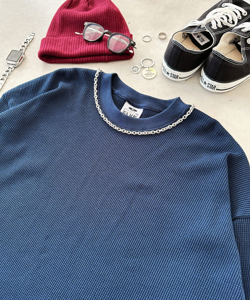 PRO CLUB (プロクラブ) / ヘビーウェイト サーマル ワッフル ロンT 8.1オンス / Heavyweight Cotton Long Sleeve Thermal Top | IM2213017 | ネイビー