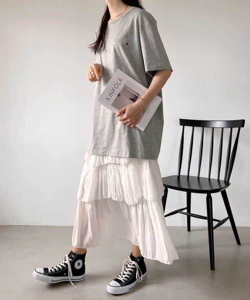 TOMMY HILFIGER(トミーヒルフィガー) / Core Flag Tee フラッグロゴ刺繍 半袖 Tシャツ | IL2222012 | グレー