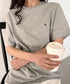 TOMMY HILFIGER(トミーヒルフィガー) / Core Flag Tee フラッグロゴ刺繍 半袖 Tシャツ | IL2222012 | グレー