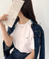TOMMY HILFIGER(トミーヒルフィガー) / Core Flag Tee フラッグロゴ刺繍 半袖 Tシャツ | IL2222012 | ホワイト