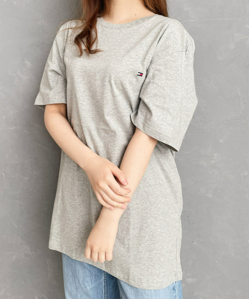 TOMMY HILFIGER(トミーヒルフィガー) / Core Flag Tee フラッグロゴ刺繍 半袖 Tシャツ | IL2222012 | グレー