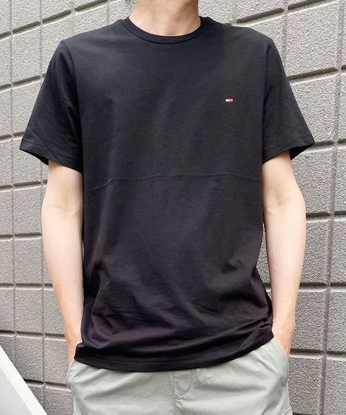 TOMMY HILFIGER(トミーヒルフィガー) / Core Flag Tee フラッグロゴ刺繍 半袖 Tシャツ | IL2222012 | ブラック
