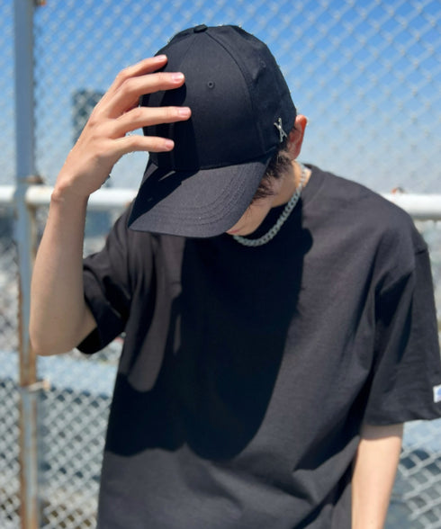 VARZAR(バザール)/Stud logo over fit ball cap/スタッズ ロゴ オーバーフィット ベースボール キャップ | IL5221041 | ブラック