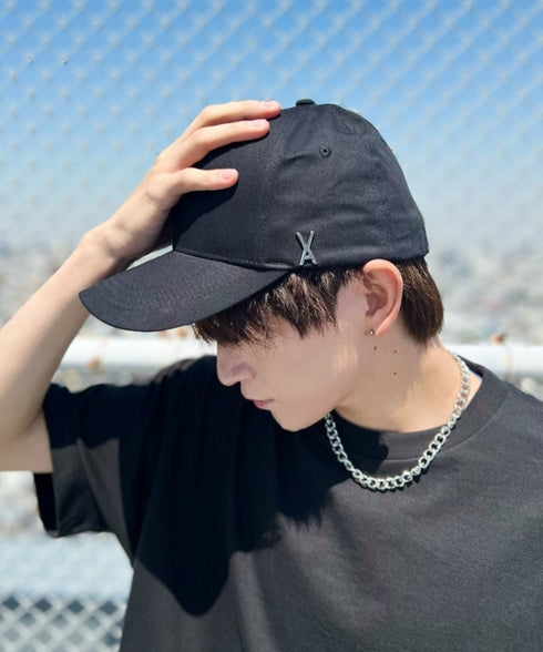 VARZAR(バザール)/Stud logo over fit ball cap/スタッズ ロゴ オーバーフィット ベースボール キャップ | IL5221041 | ブラック