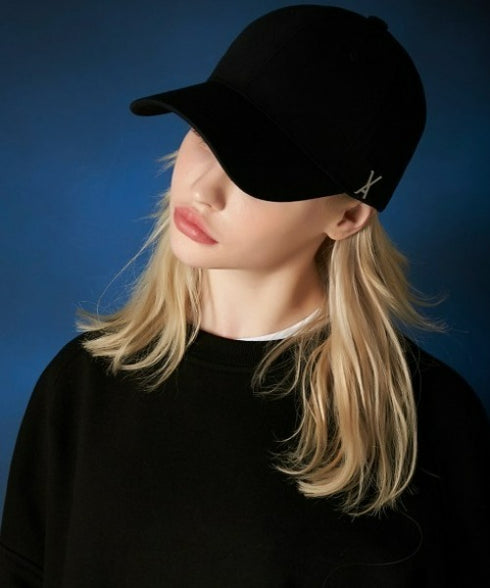 VARZAR(バザール)/Stud logo over fit ball cap/スタッズ ロゴ オーバーフィット ベースボール キャップ | IL5221041 | ブラック