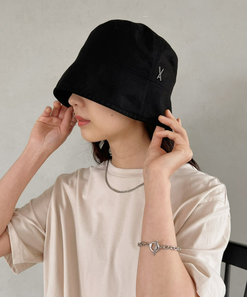 VARZAR(バザール)/Stud drop over fit bucket hat/スタッズ ドロップ オーバーフィット バケットハット | IL5221042 | ブラック