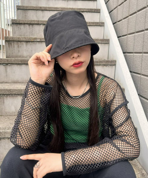 VARZAR(バザール)/Stud drop over fit bucket hat/スタッズ ドロップ オーバーフィット バケットハット | IL5221042 | ブラック