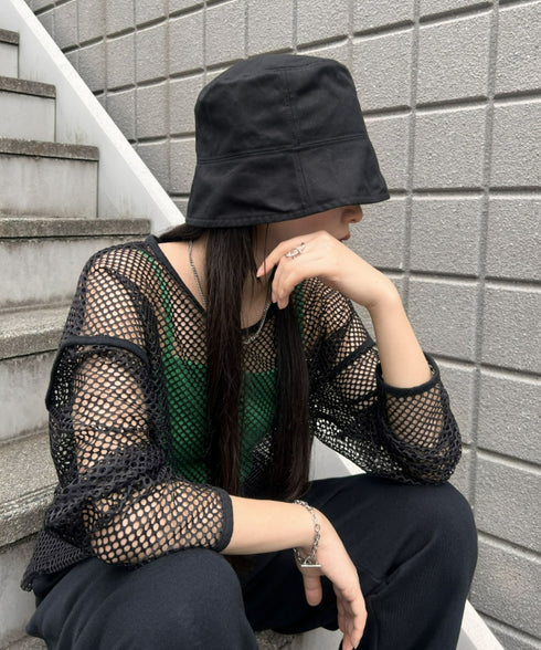 VARZAR(バザール)/Stud drop over fit bucket hat/スタッズ ドロップ オーバーフィット バケットハット | IL5221042 | ブラック