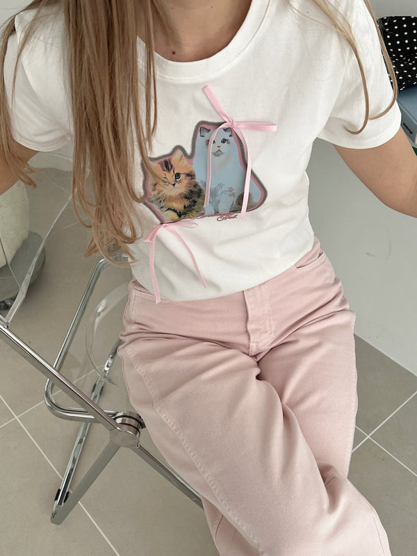 キャットリボンTシャツ | SL2252606 | ホワイト