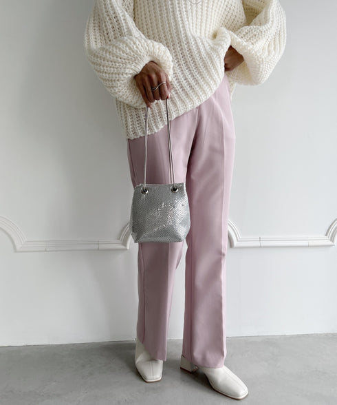 glitter metallic shoulder Bag／グリッターメタリック巾着ショルダーバッグ パーティーバッグ | CL1221909 | シルバー