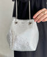 glitter metallic shoulder Bag／グリッターメタリック巾着ショルダーバッグ パーティーバッグ | CL1221909 | シルバー