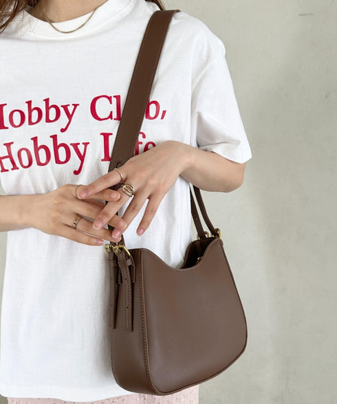 leather big belt shoulder bag／PU太ベルトショルダーバッグ | CL1221910 | ブラウン