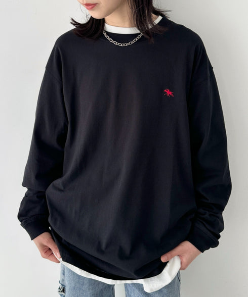 POLOCHAMPS/ポロチャンプス 別注 ワンポイント刺繍 オーバーサイズ ロンT | CL2223297 | ブラック