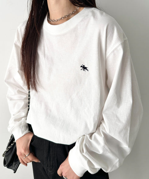 POLO CHAMPS/ポロチャンプス 別注 ワンポイント刺繍 オーバーサイズ ロンT | CL2223297 | ホワイト